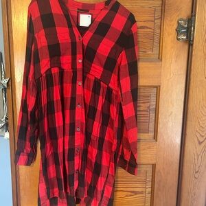 SO Red and Black Plaid Shirt